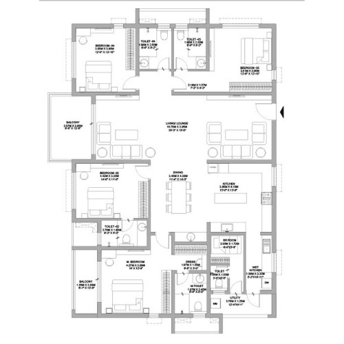 4BHK East Facing