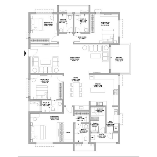 4BHK West Facing